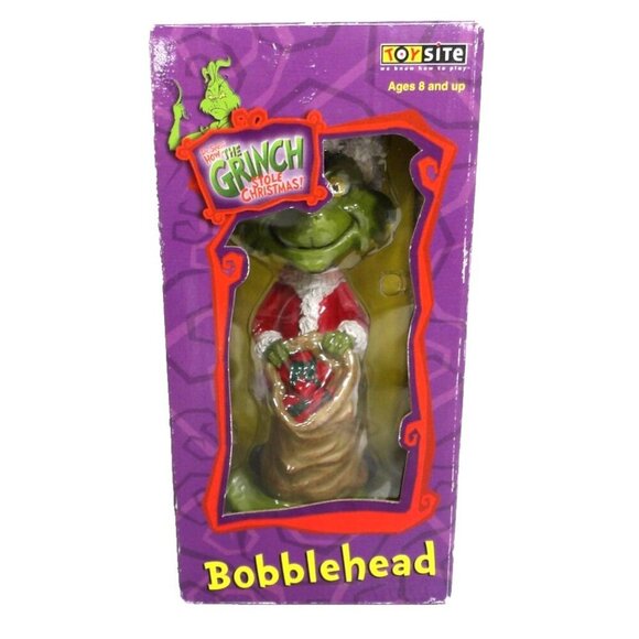 THE GRINCH Stole Christmas 7" bobble head holiday figure TOYSITE 2002, NEW - Picture 1 of 2